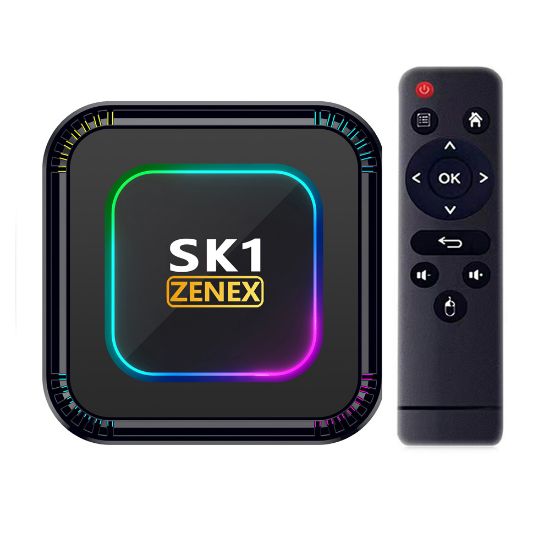 تصویر  اندروید باکس ZENEX مدل SK1 با  اندروید 13 به همراه کابل HDMI 2.1 